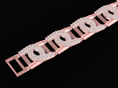 Luxury Diamond Link Bracelet Jewelry 3D Model 2548 3D print model