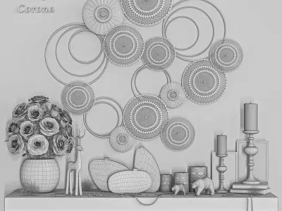 decorative set shabby chic wall decor 3D model