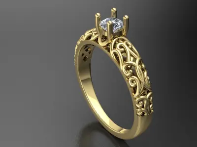 Arabesque ring 3D model 3D print model