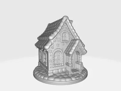 Cozy Gingerbread House Detailed Holiday Christmas  Decor  3D print model