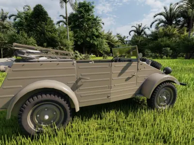 WW2 military jeep  3D model