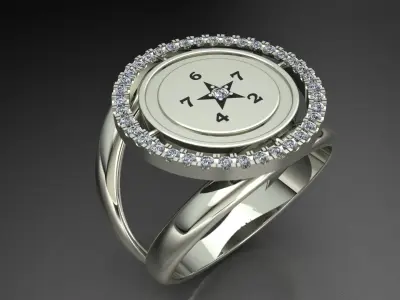 Luxury Ring with stones 3d printed model 3D print model