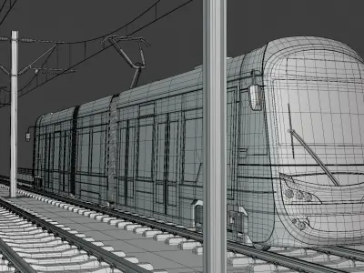Warsaw tram bridge II 3D model