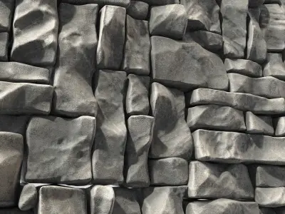 Panel Big Rock block stone n2 3D model