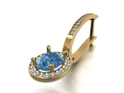 oval diamond earring  455 3D print model