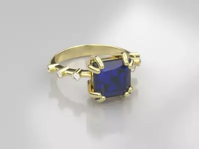 Woman beautiful ring 24 3D print model
