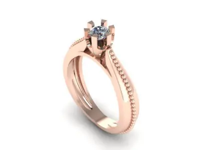 solitair ring for daimonds 3D print model