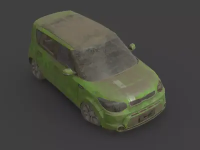 Abandoned Car - Kia Soul Low-poly 3D model