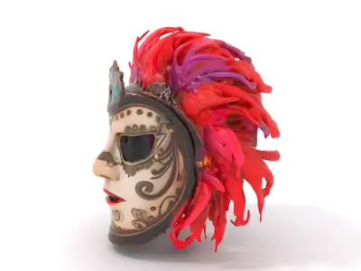 Elegant Venetian Mask model pack Low-poly 3D model