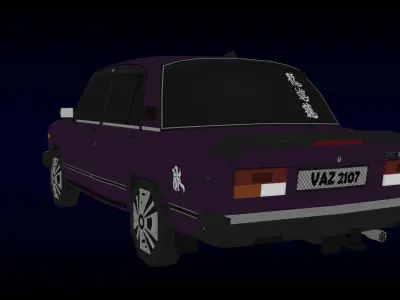 VAZ 2107 Lada Low-poly 3D model