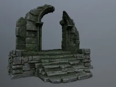 ruin gate Low-poly 3D model
