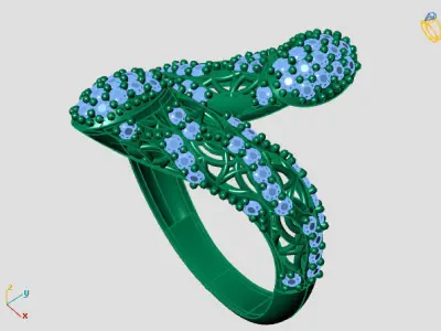 Two Head Women Ring 3DM Womens Ring 3d models 3D print model 3D print model order