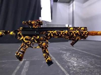 SP SABER SMG Golden Dragon Skin Low-poly 3D model