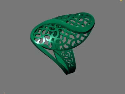 Women Plain Ring Ready STL Models Womens Ring 3d models 3D print model 37