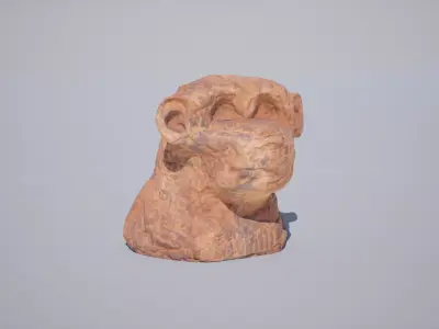 God Statue Thot Head Low-poly 3D model