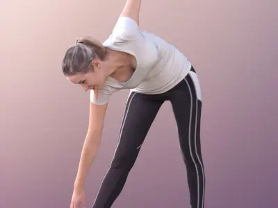 Elena 10675 - Athletic Woman Stretching Yoga Low-poly 3D model