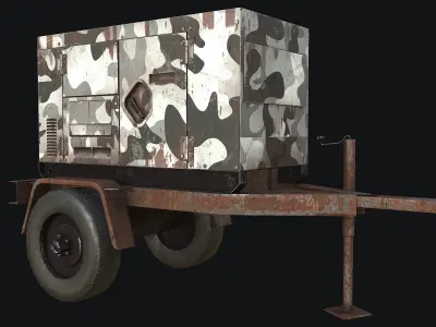 Mobile Diesel Generator package 3D Model Collection