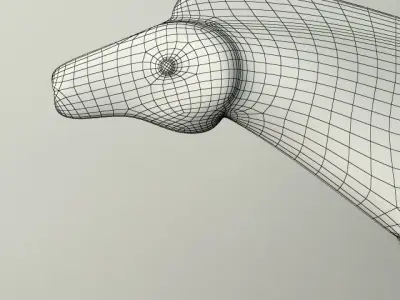 Vintage Italian Ceramic Horse Figurine 3D model