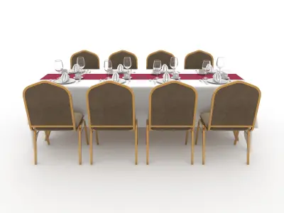 Banquet Table and Chair 74 3D model