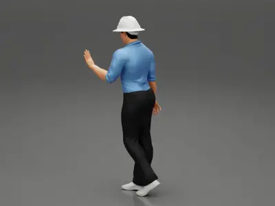 Civil engineer walking 3D print model