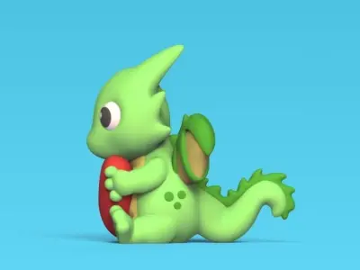 Sitting Dragon Heart 3D print model