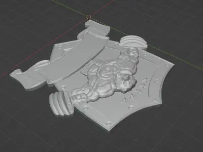 Strong Bear Powerlift relief for 3D print and CNC 3D print model