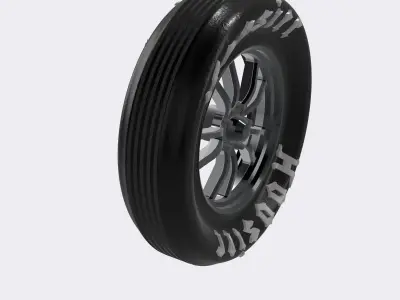 Drag Wheel COMBO Front RC Components Torx 17inch 5 stud 3D print model