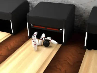Bowling scene Fully Textured Animated  3D model