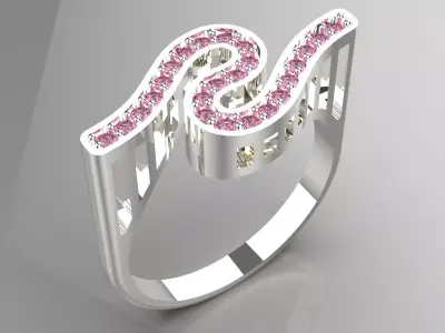 gemstone jewelry ring jr00135 3D print model