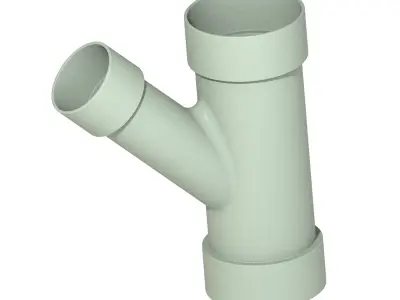 PVC Plumbing Reducing Y Fitting 3D print model