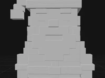 pixel art Santa Claus figurine 3D print model