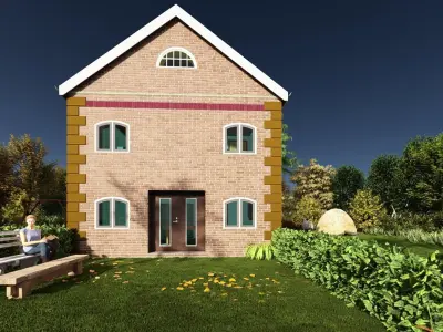 Small Apartment 3D House plan  Low-poly 3D model purchase