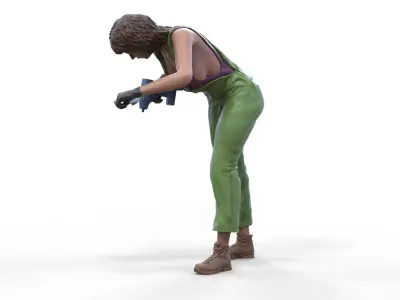 N3 woman mechanic or construction worker 3D print model