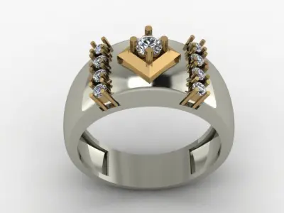 beautyfull men ring for daimonds 3D print model
