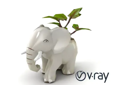 Cartoon Elephant Planter Holder model pack Low-poly 3D model