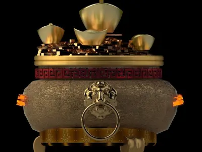 chinese gold ingot 3D model