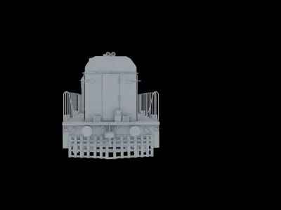 Train engine  Low-poly 3D model