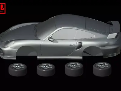 Porsche 911 996 GT2 2001-2005 3D print model