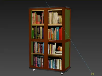 bookshelf cartoon 3D model