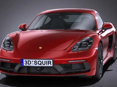 LowPoly Porsche Cayman GTS 2018 3D model
