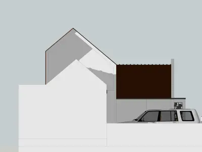 Minimalist Scandinavian House Low-poly 3D model