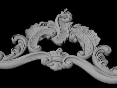 Central decor ornament for furniture 3D model 1006