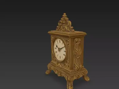Antique Retro Table Clock 3D model