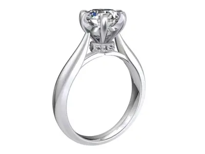 Engagement Ring Hybrid 3D File For Render Animation-CC104 3D model