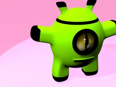 Low Poly Monster android robot Low-poly 3D model