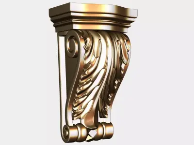 Carved corbel for cnc 2 3D model