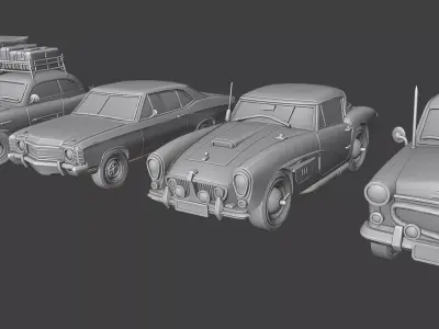 Stylized Cars Low-poly 3D model