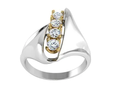 Unique Diamond Ring 3277 Free 3D print model