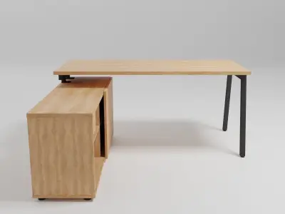 OGI M - Workstation desk with storage - Free 3D model