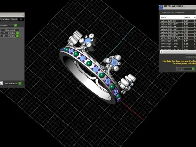Crown ring model 376 3D print model